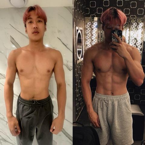 李昆遠 - 我短時間讓自己身材從左邊照片變成右邊照片！