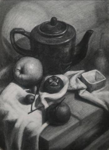 石頁工作室 - 靜物2018 炭筆