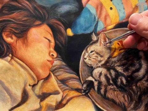 黃錫鈞 - 寵物人物肖像畫委託