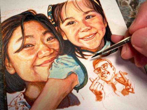 黃錫鈞 - 親子肖像畫委託