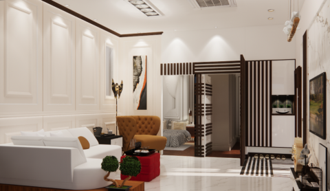 亦樺室內裝修設計工作室.京美興業有限公司 - 美式古典風 -盧公館~客廳~開門