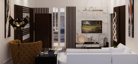 亦樺室內裝修設計工作室.京美興業有限公司 - 美式古典風 -盧公館~客廳