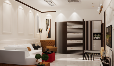 亦樺室內裝修設計工作室.京美興業有限公司 - 美式古典風 -盧公館~客廳~閤門