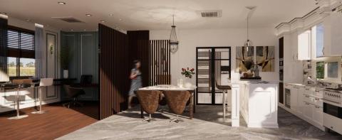 亦樺室內裝修設計工作室.京美興業有限公司 - 美式古典風 -盧公館~餐廳.廚房