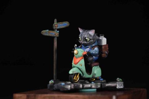 社畜的假日模型時光屋 - 無比例 外送牛奶貓