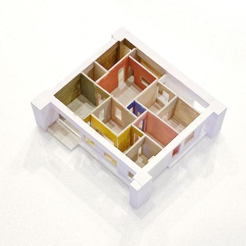 Yin_studio - 住宅客變空間色彩配置模型（1:1000｜材料：珍珠板＋壓克力顏料）