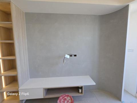 家油塗裝 - 大櫻國3 電視牆 義大利特殊塗料 