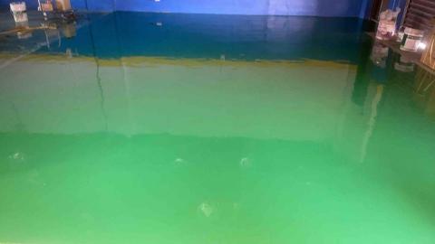 慶成企業社 - 修車廠地板環氧樹脂鋪設