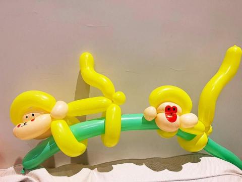 霓霓：氣球花束、氣球人物造型、造型氣球、氣球生日派對、氣球表 - 小猴