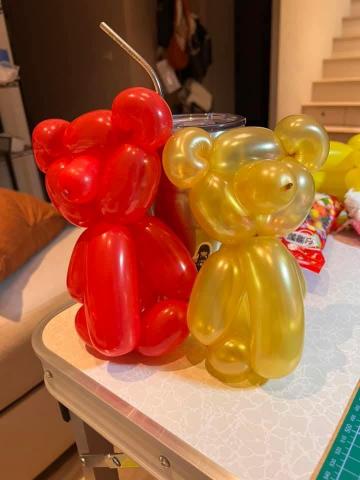 霓霓：氣球花束、氣球人物造型、造型氣球、氣球生日派對、氣球表 - 小熊氣球