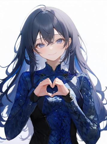 藝匠萬事屋 - 藍髮蛇鱗緊身衣少女設計 比愛心動作 藝匠萬事屋 - 藍髮蛇鱗緊身衣少女設計 比愛心動作