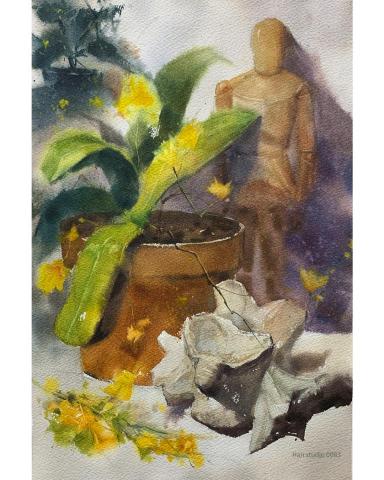 Han studio  邱柏翰 - 蘭花盆栽水彩靜物習作2

透過調整亮暗與形狀配置會讓畫面有不一樣的感受，
如果你也體驗運用水與顏料融合趣味，歡迎洽詢水彩課程

