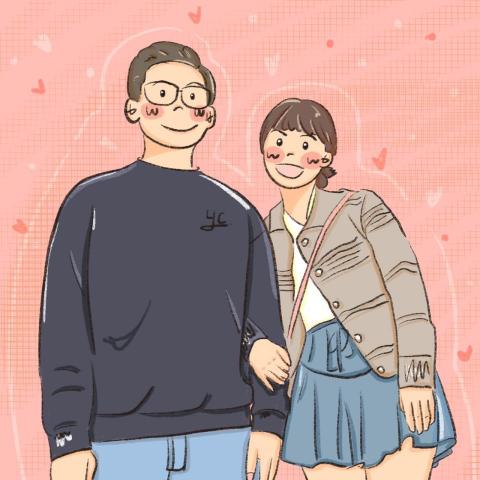 黃逸苓 - 似顏繪，提供客戶想要的畫風及顏色，並將作品展現風格