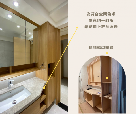 築沐室內空間規劃設計 - 施工現況-3(新作衛浴櫃體)