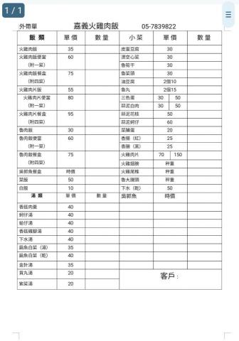 陳智鈴 - 火雞肉飯菜單練習