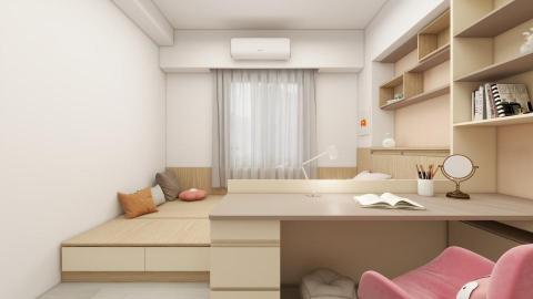 圓夢空間設計工作室 - 奶油風架高地板臥室