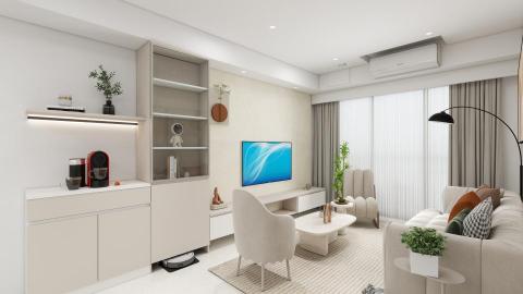 圓夢空間設計工作室 - 奶油風客廳