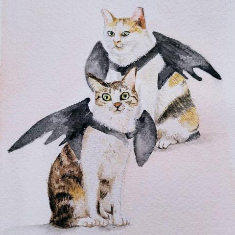 葉金蓓 - 客戶訂購之水彩卡片