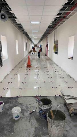 云品磁磚工藝 - 觀音大潭電廠60*60地磚施工