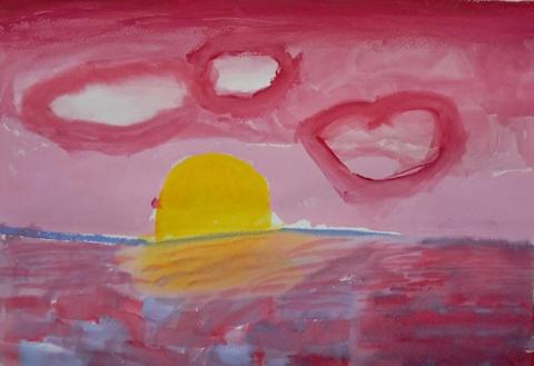 石頁工作室 - 六歲女童水彩作品2024