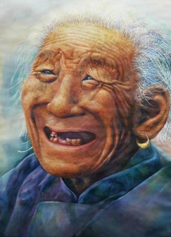 石頁工作室 - 燦笑 水彩 2018