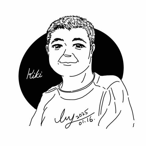 伶果插畫坊 - 黑白肖像畫-單人-編號：03