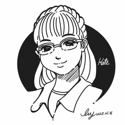 伶果插畫坊 - 黑白肖像畫-單人-編號：02