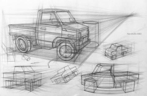 Han studio  邱柏翰 - 小貨車結構方形分析

記得以前在學畫時，喜歡參考圖像直接畫出形狀
後來想要畫出不同角度及自己設計形狀時，
卻不知道如何開始，當時深入了解運用透視與理解結構能幫助到我畫出形狀。

如果你也有相同疑問，或是想體驗理解畫出結構的美感，歡迎洽詢課程，我在課堂上會拆解、分析畫物件步驟方法，讓你能聽懂學會。