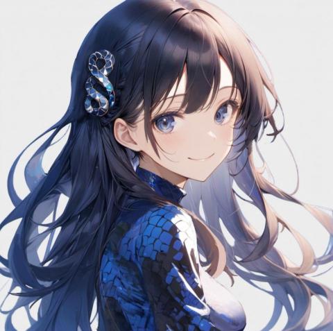 藝匠萬事屋 - 藍髮蛇鱗緊身衣少女設計 側面半身*頭飾 藝匠萬事屋 - 藍髮蛇鱗緊身衣少女設計 側面半身*頭飾