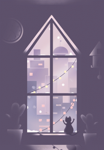 purpleyam_art - 城市雪景2D小動畫