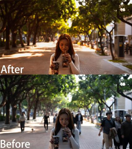 林煜濬 - 將背景人物去除後 進行調色 由於我本人較熱愛暖色調 所以照片暖色系較重