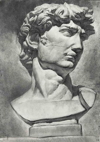 洪紹晉 - 4k炭筆石膏素描