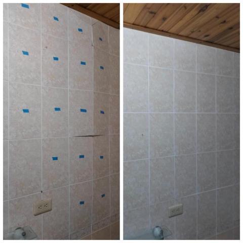 瀚元磁磚空心灌注/磁磚修復/隆起修復 - 施工前/施工後 瀚元磁磚空心灌注/磁磚修復/隆起修復 - 施工前/施工後