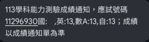 蕭乃綸 - 學測成績