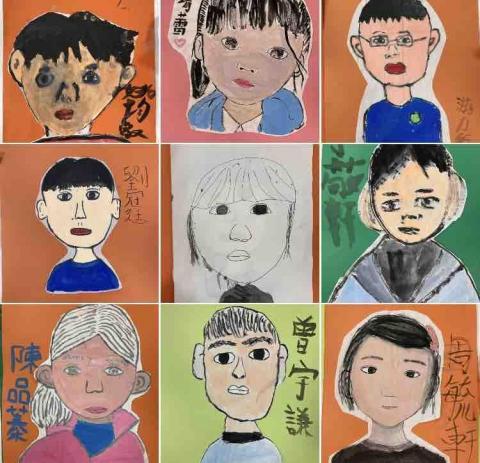 王大可 - 學生作品：彩墨自畫像