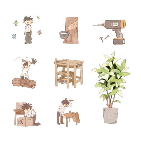 塩田 - 素材小插畫