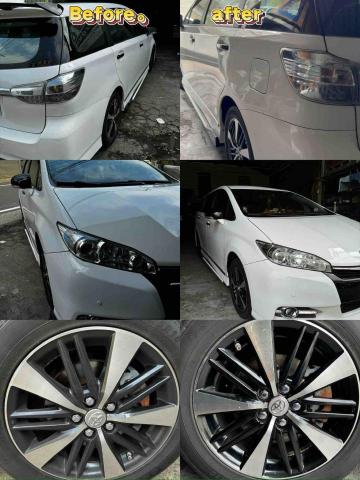 洗車歡迎找我 - 左邊是施工前右邊是施工後