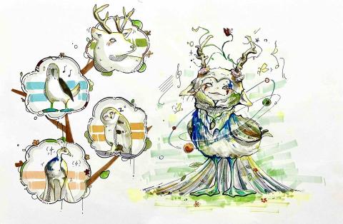 美柔Flos - 神獸結合（創作插畫）