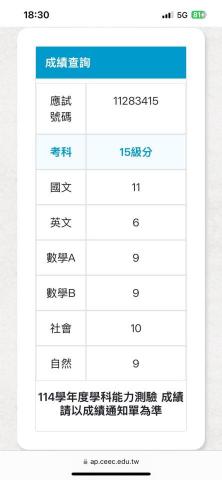 李同 - 預校應屆114畢業生：數A-前標