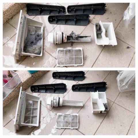 優速淨專業冷氣洗衣機清洗 - 滾筒式洗衣機 洗前 洗後