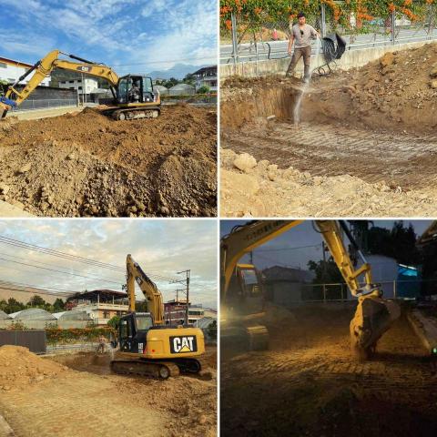 吉隆來土木包工業有限公司 - 開挖清除廢土，添購砂質壤土分層滾壓整平