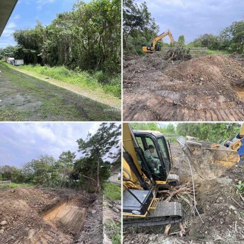 吉隆來土木包工業有限公司 - 農地恢復農用，先清除雜草樹，回填分層滾壓