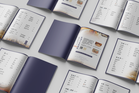 林品儀 - 日式居酒屋店菜單設計，將提供的照片及菜單內容結合設計