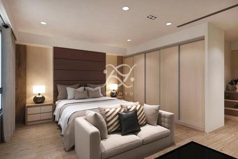 天雨室內設計 - 本案為3D設計，74坪住宅配合屋主需求，打造飯店級臥室