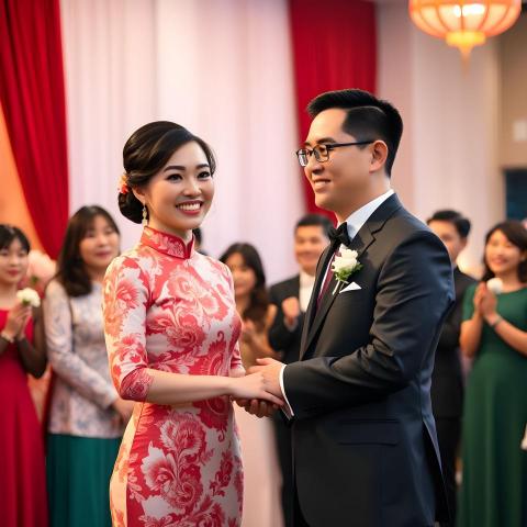 Irene楊 - 我服務的第一對新人，新郎倌是香港人，大學時到台灣讀書，和新娘相識，兩人愛情長跑多年，終於喜結連理。