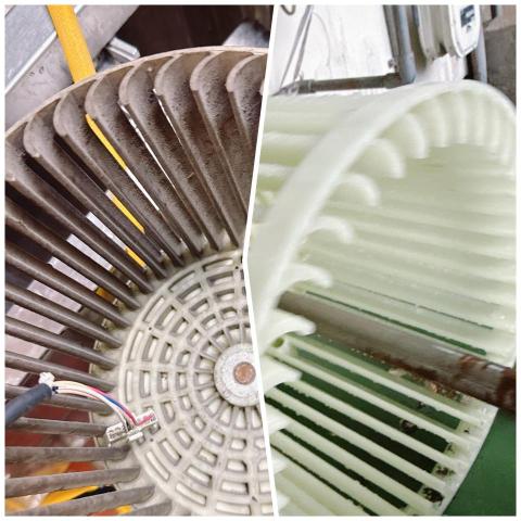 茗茗冷氣 - 風鼓 清洗前後