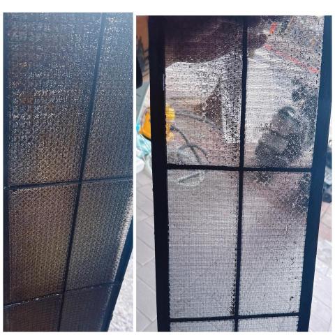 茗茗冷氣 - 濾網 清洗前洗後