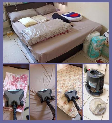 承洋統合 - 本次預約的是有1歲多小寶寶的家庭!!?&zwj;?&zwj;?
之前沒有做過相關的清潔。
所以來預約體驗一下!!

針對每天在睡覺的枕頭、棉被、床墊，
進行了一次深層清潔，
當然包含了上面看到的抱枕跟小毯子之類的!!
一起處理。 最後再幫你把地板吸過一遍!!

清潔完畢後請業主來看成果，
業主的反應通常都很好玩，
這次業主爸爸說「原本有預計會很髒，但沒想到這麼髒!!」???