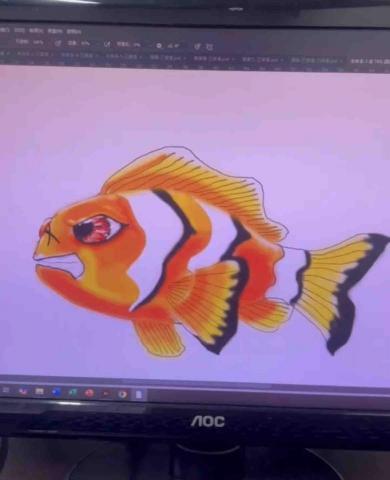 硬核手繪師 - 小丑魚設計