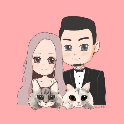 蔣昀芯 - 結婚禮物，婚照似顏繪